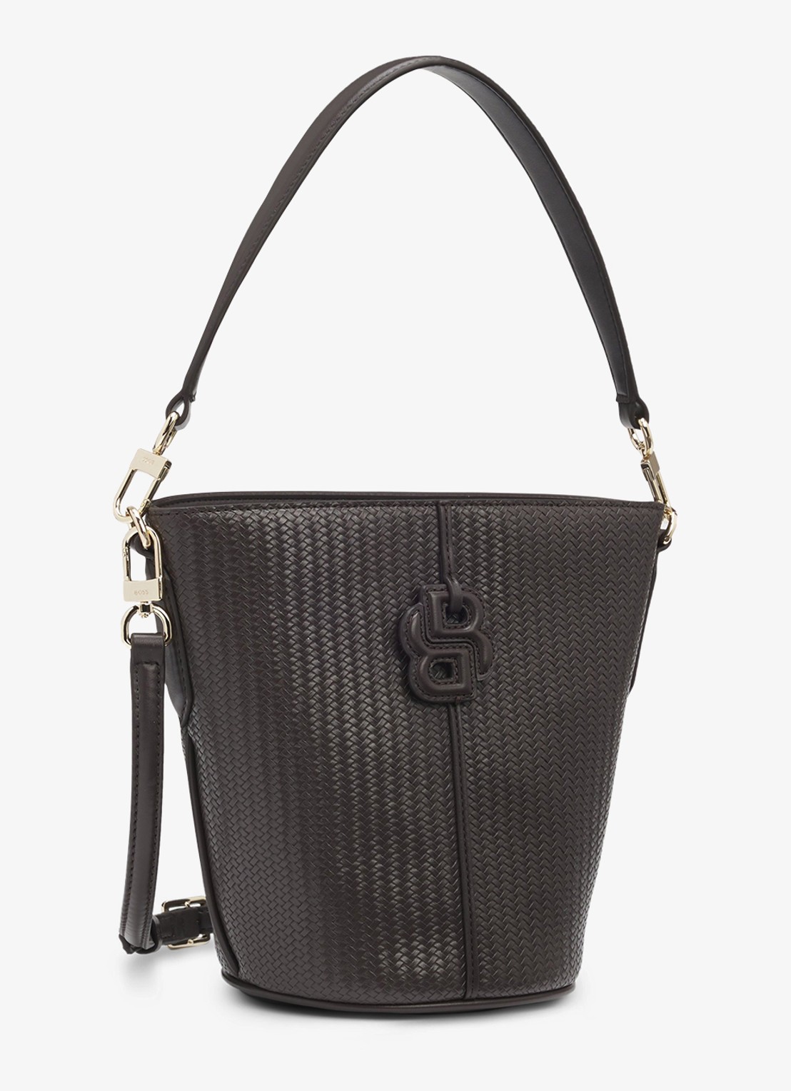 BOSS Anett schoudertas met logo - detail 5 dark brown-207 / bruin