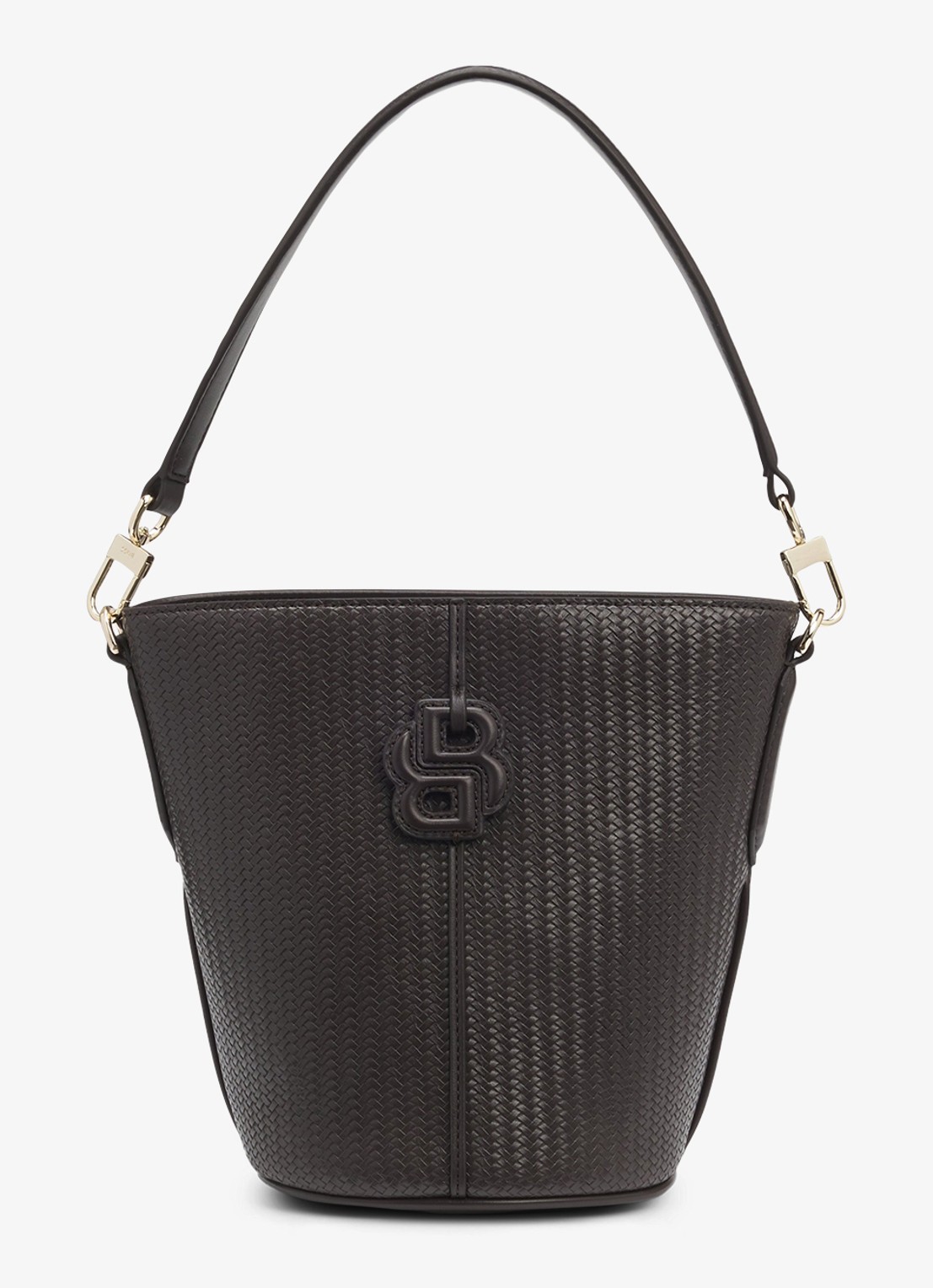 BOSS Anett schoudertas met logo - voorkant 2 dark brown-207 / bruin