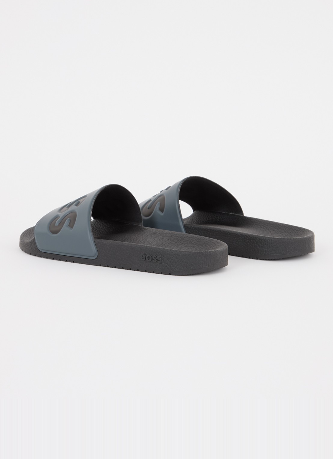 BOSS Aryeh slipper met logo - achterkant 5 donkergrijs