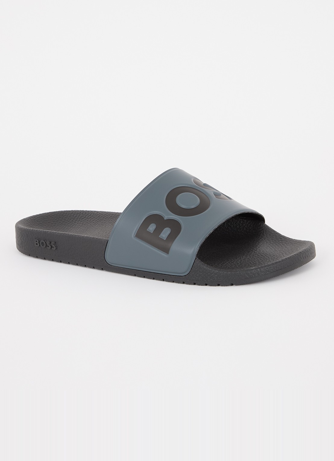 BOSS Aryeh slipper met logo - voorkant donkergrijs