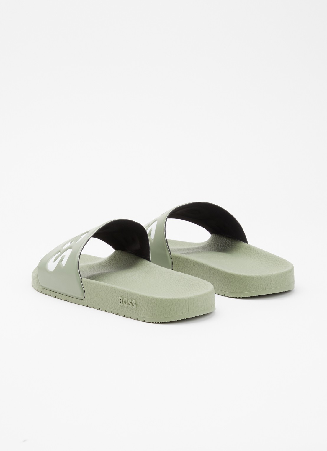 BOSS Aryeh slipper met logo - achterkant 2 lindegroen