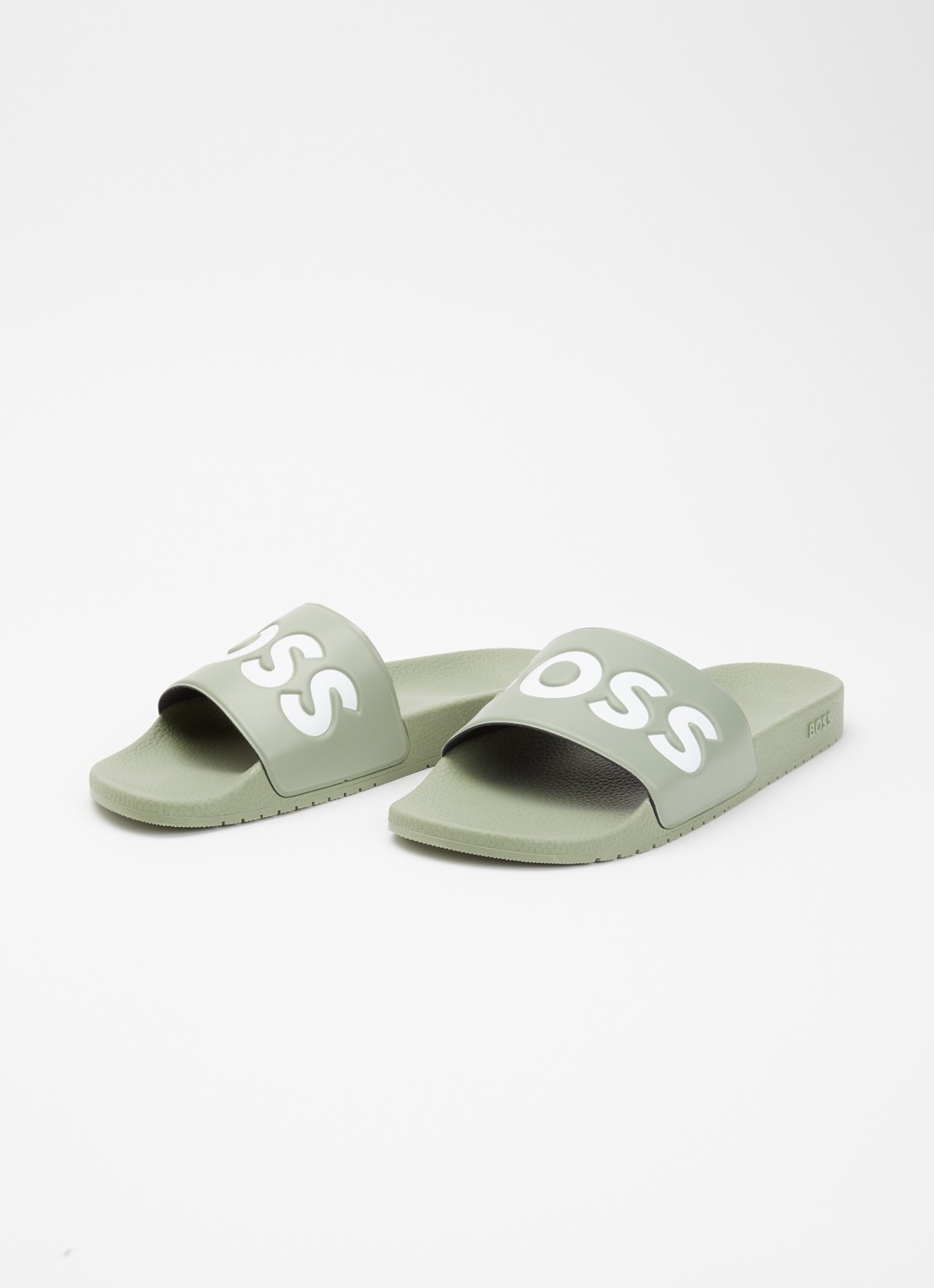 BOSS Aryeh slipper met logo - detail 3 lindegroen