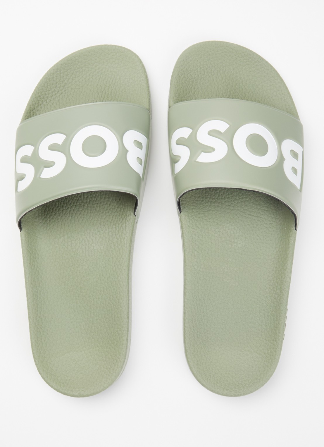 BOSS Aryeh slipper met logo - detail 4 lindegroen