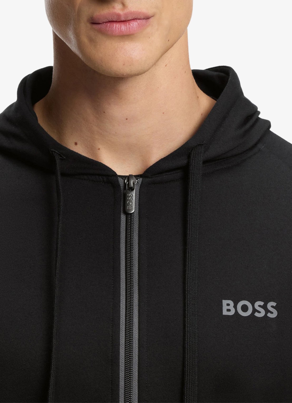 BOSS Authentic sweatvest met capuchon en logo - detail 5 black-004 / zwart