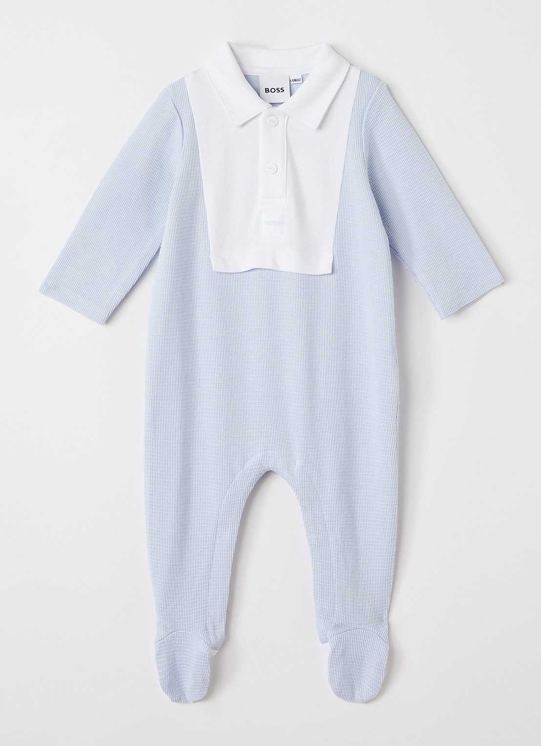 BOSS Babypak met logoborduring - voorkant lichtblauw