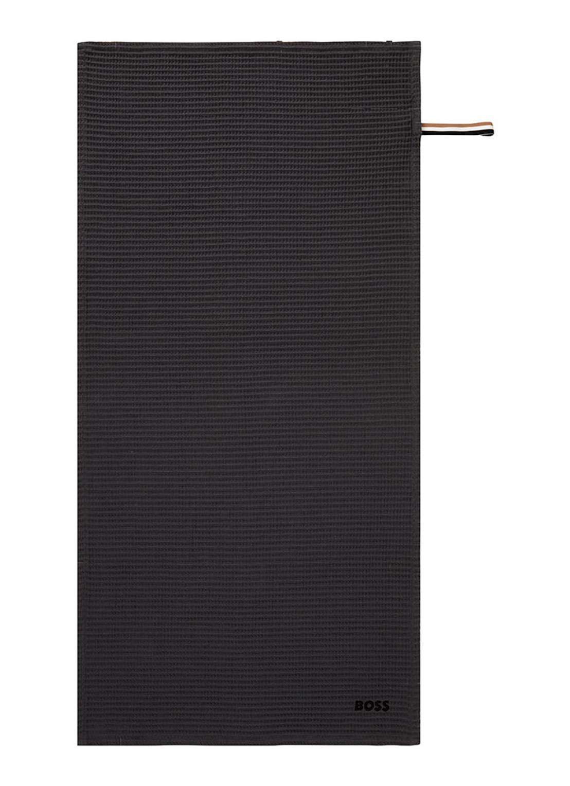 BOSS Badhanddoek van katoen 70 x 140 cm - voorkant antraciet