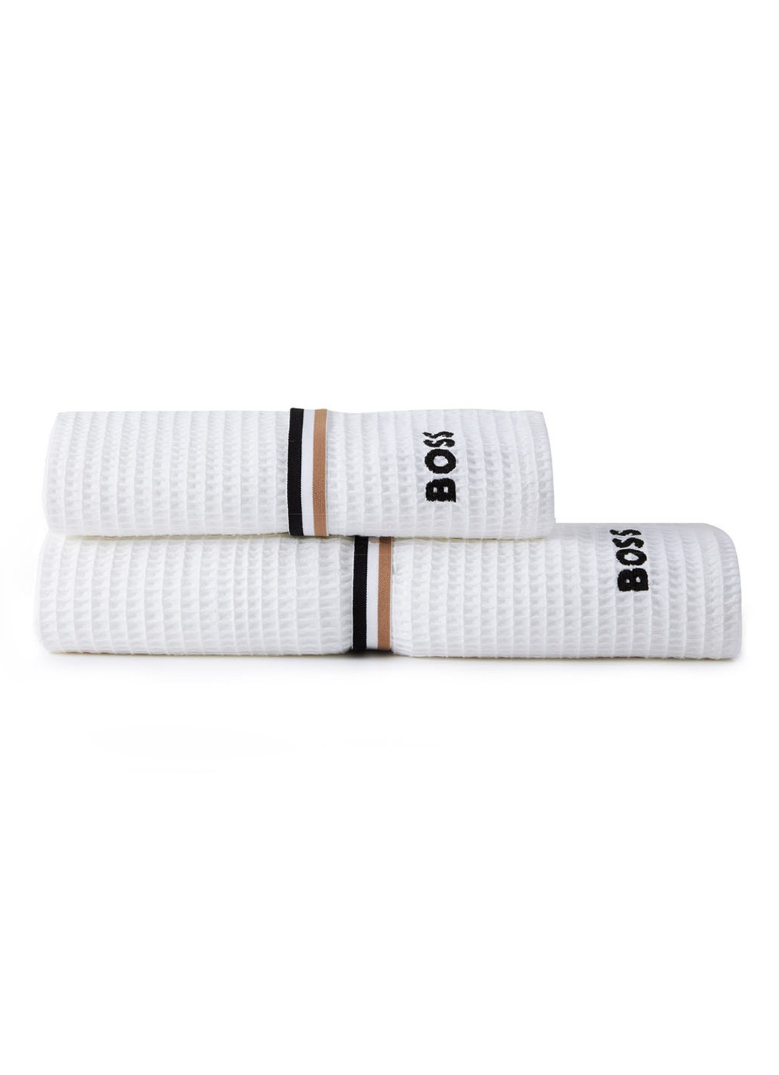BOSS Badhanddoek van katoen 70 x 140 cm - voorkant 2 wit