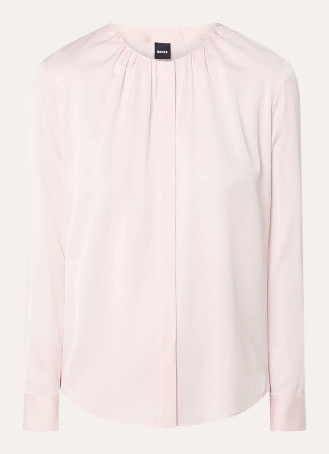 BOSS Banorah blouse in zijdeblend - voorkant 3 light/pastel pink-685 / roze