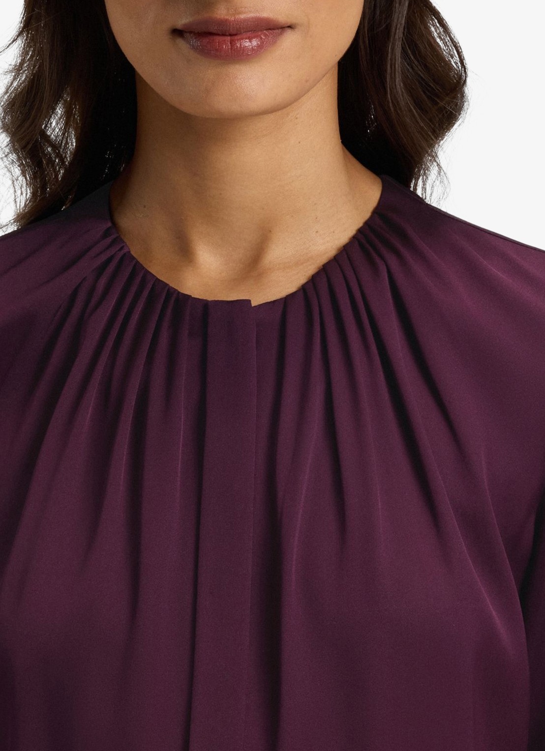 BOSS Banorah blouse in zijdeblend - detail 2 open purple-557 / paars