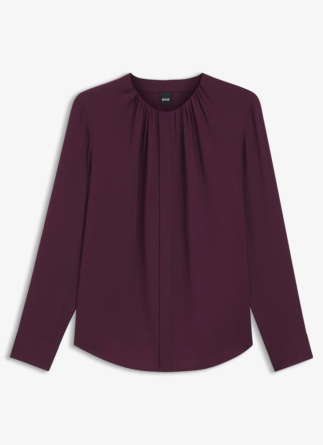 BOSS Banorah blouse in zijdeblend - voorkant 8 open purple-557 / paars