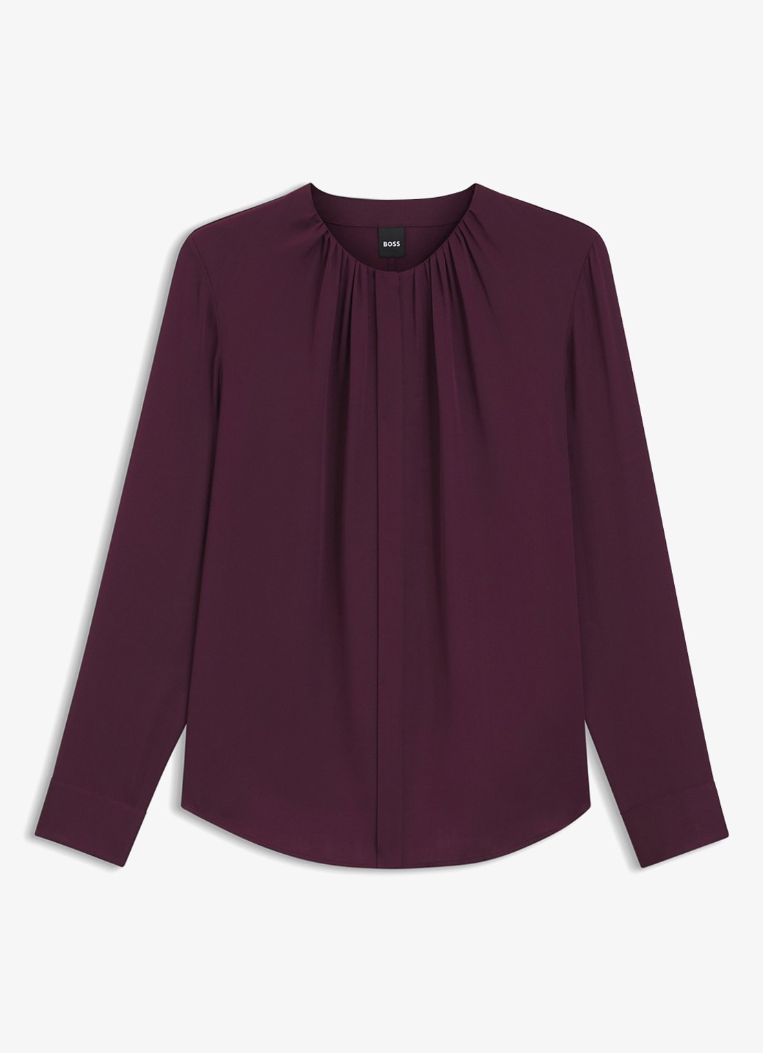 BOSS Banorah blouse in zijdeblend - voorkant 10 open purple-557 / paars