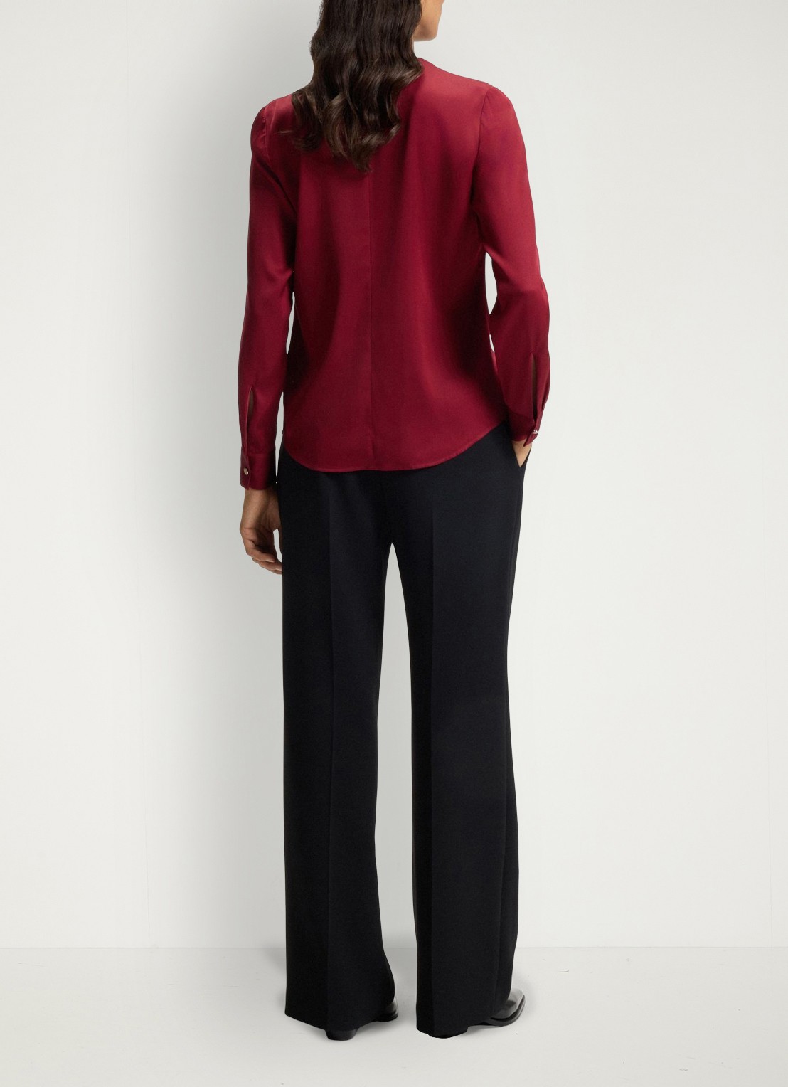 BOSS Banorah blouse in zijdeblend - achterkant 6 rood