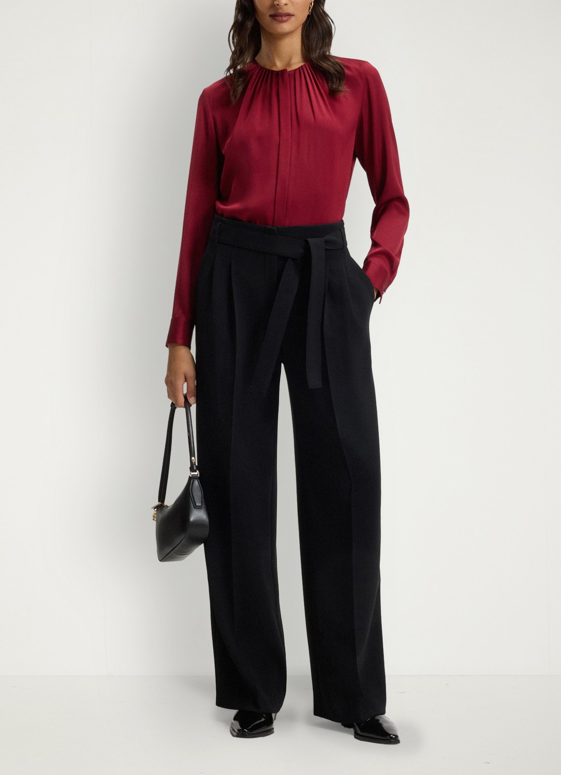 BOSS Banorah blouse in zijdeblend - voorkant 9 rood