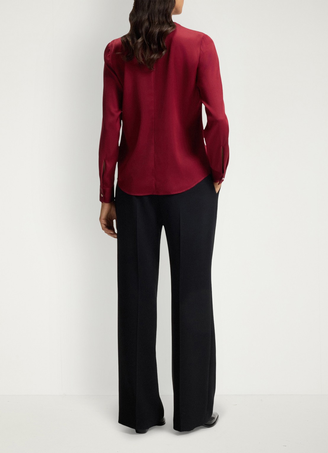 BOSS Banorah blouse in zijdeblend - achterkant 7 rood