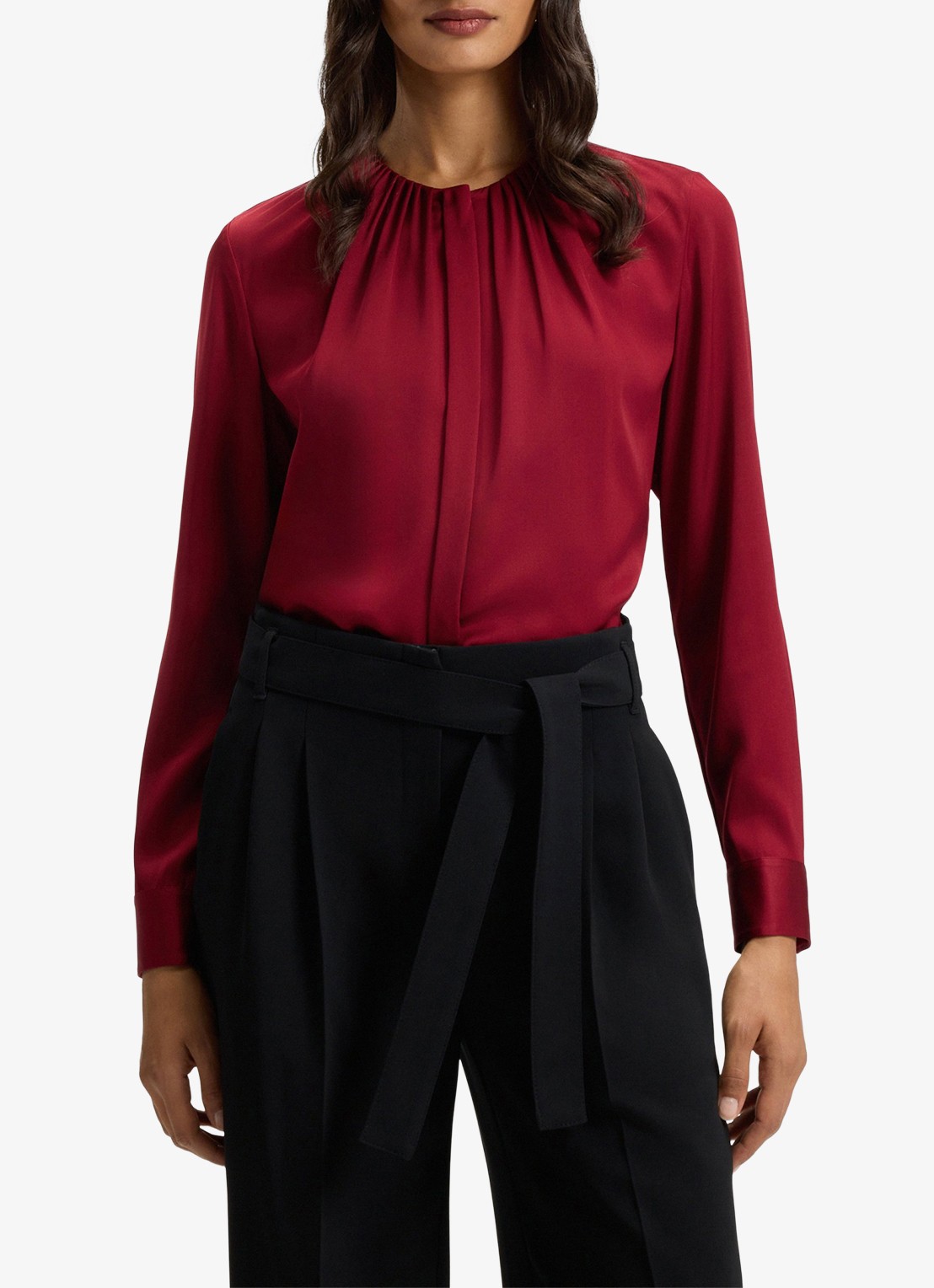 BOSS Banorah blouse in zijdeblend - detail 4 rood