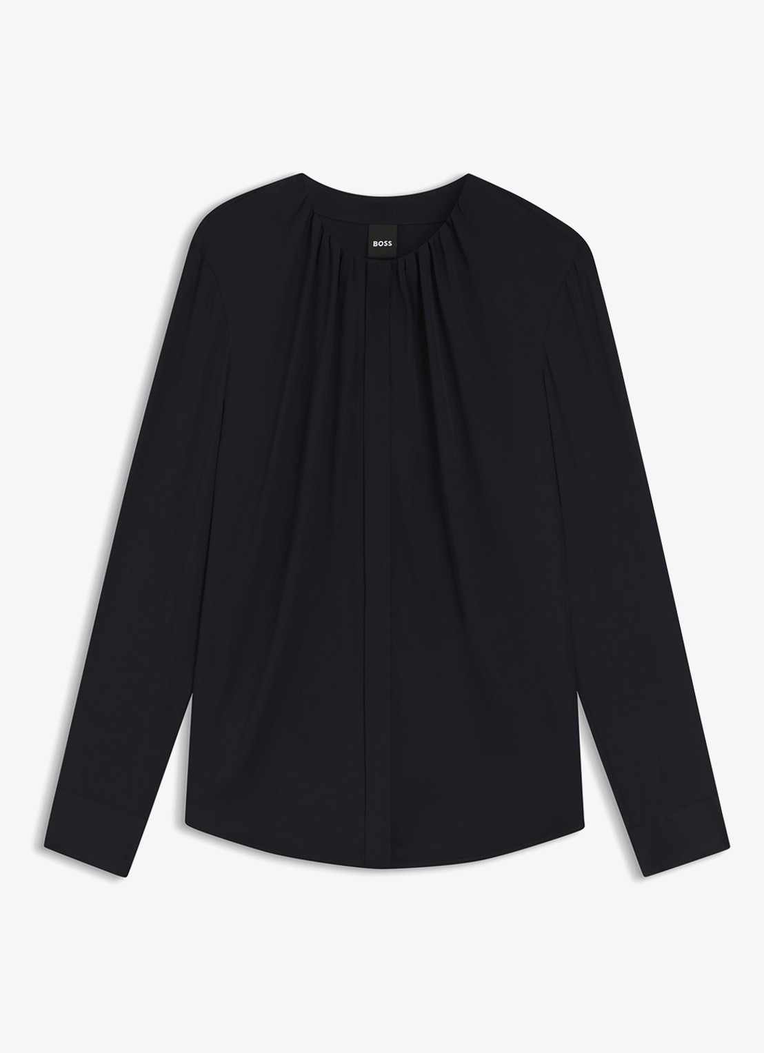 BOSS Banorah blouse in zijdeblend - voorkant dark blue-404 / blauw