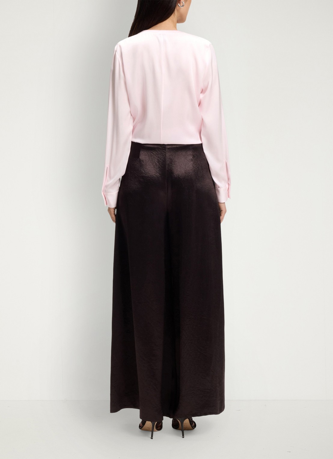 BOSS Banorah blouse in zijdeblend - achterkant 6 light/pastel pink-680 / roze
