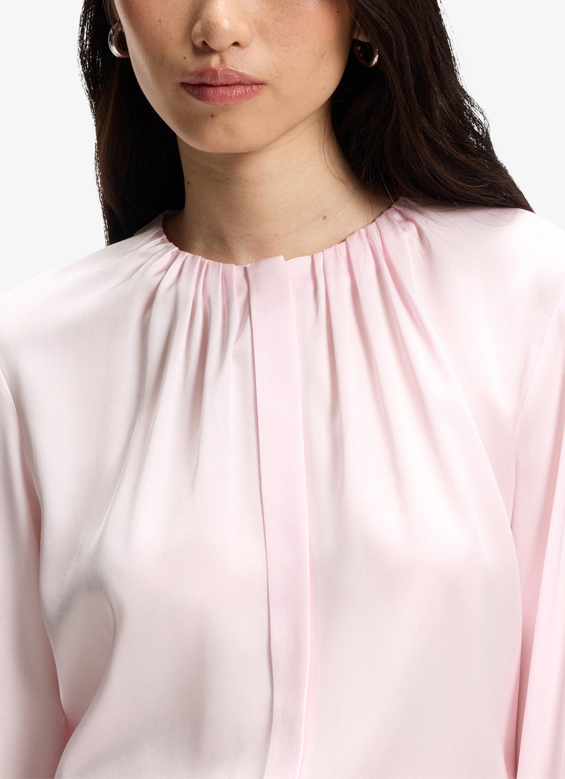 BOSS Banorah blouse in zijdeblend - detail 4 light/pastel pink-680 / roze