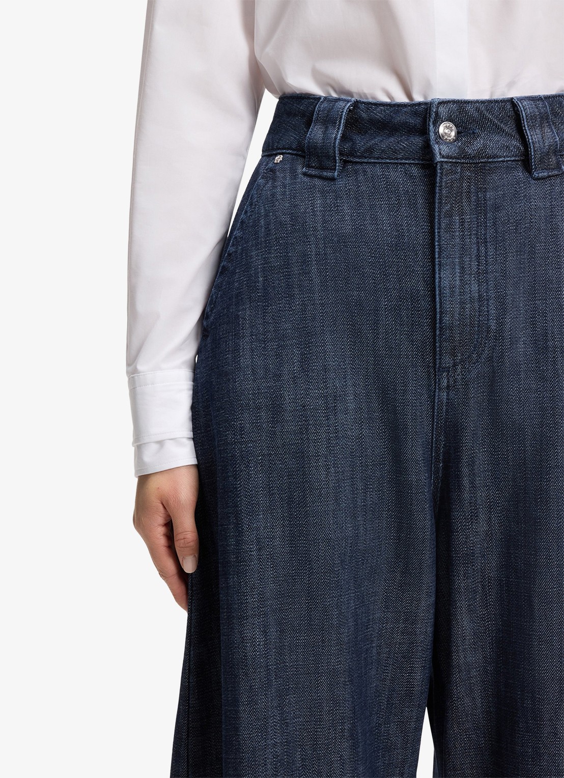 BOSS Barrel high waist loose fit jeans met medium wassing - detail 2 indigo