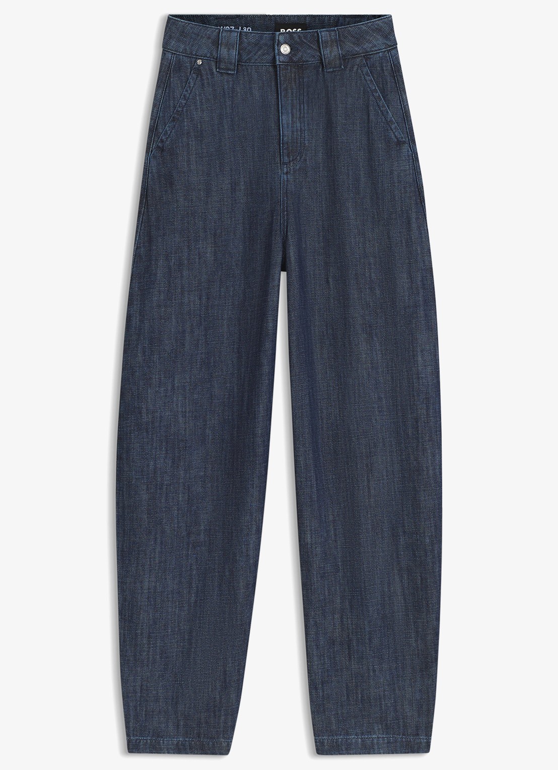 BOSS Barrel high waist loose fit jeans met medium wassing - voorkant 5 indigo