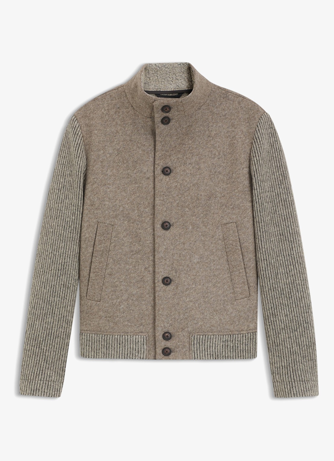 BOSS Baseball jack met steekzakken - voorkant open brown-240 / bruin