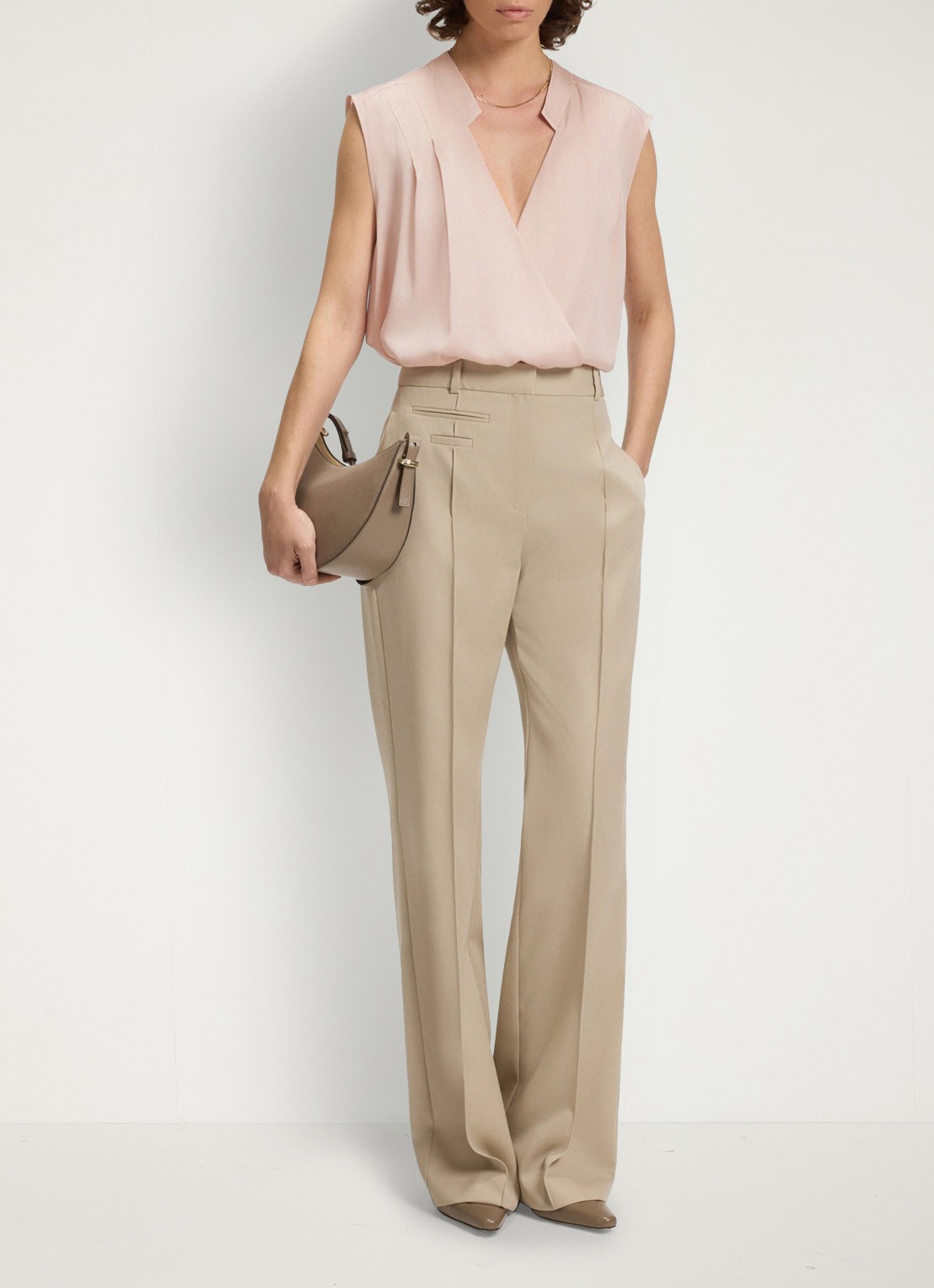 BOSS Basina blouse met plooidetail - voorkant 6 open purple-556 / roze