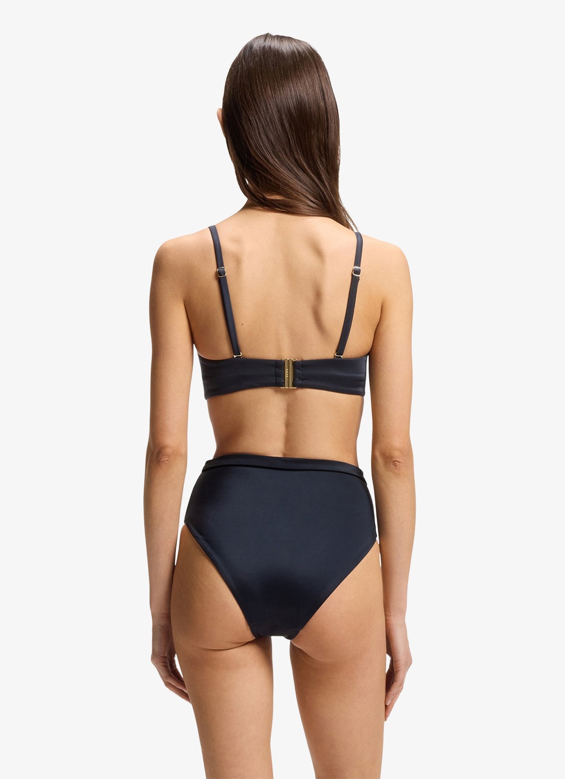 BOSS Bikinitop met logo - achterkant donkerblauw