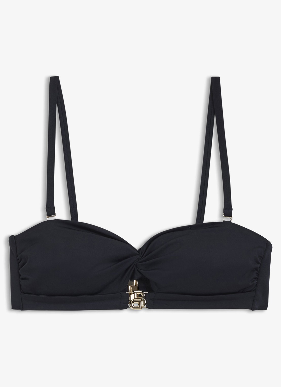 BOSS Bikinitop met logo - voorkant 5 donkerblauw