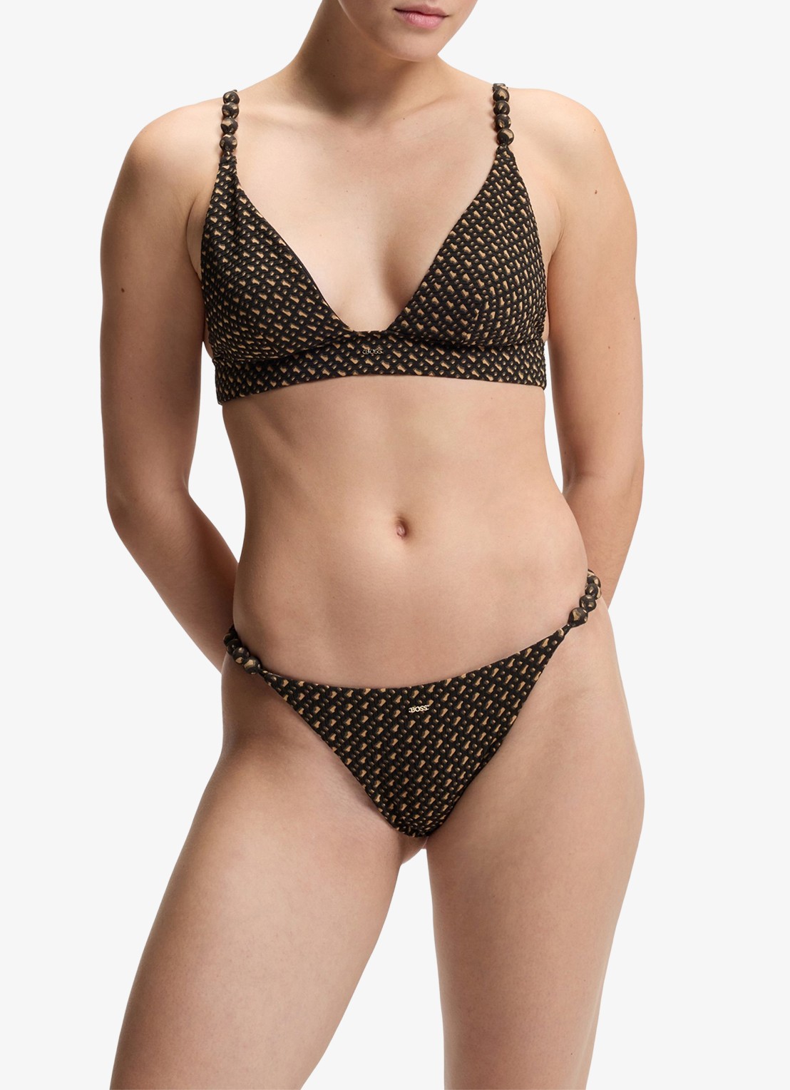 BOSS Bikinitop met logoprint - detail 2 zwart