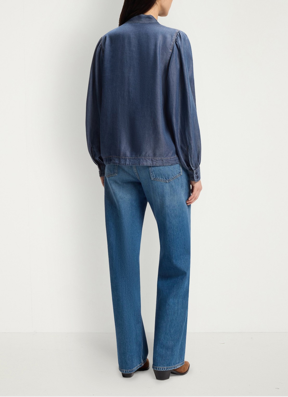 BOSS Blouse met gestrikt detail - achterkant 6 denim