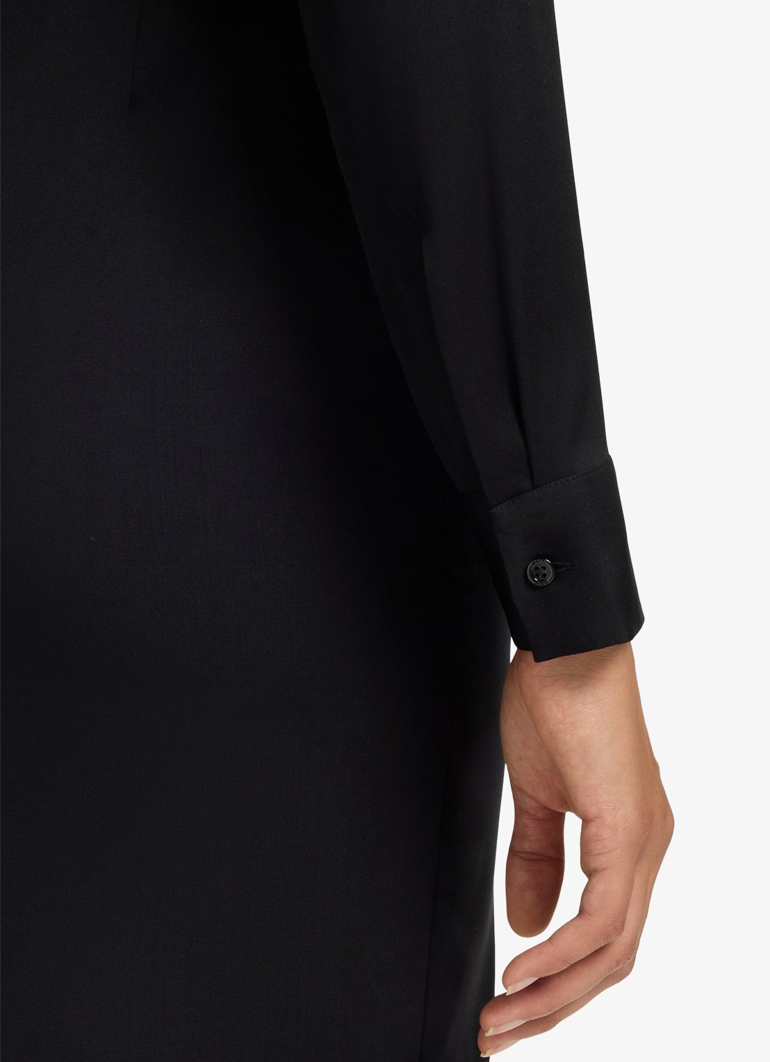BOSS Blouse met plooien - detail 4 zwart