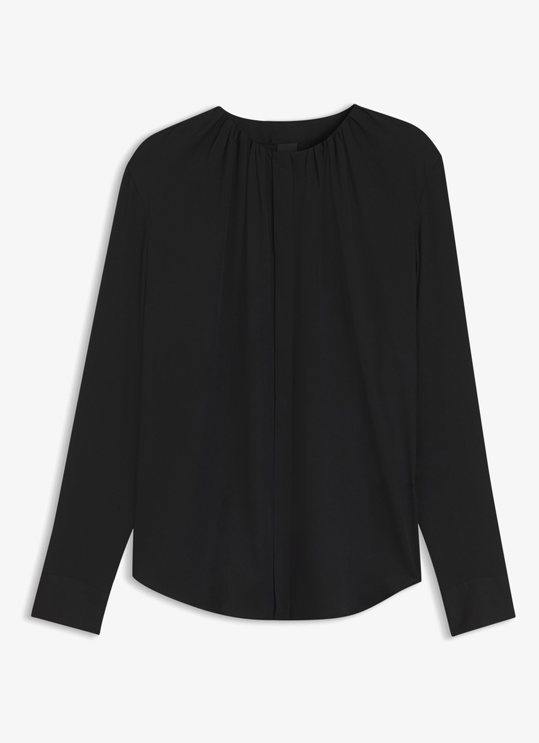 BOSS Blouse met plooien - voorkant 5 zwart
