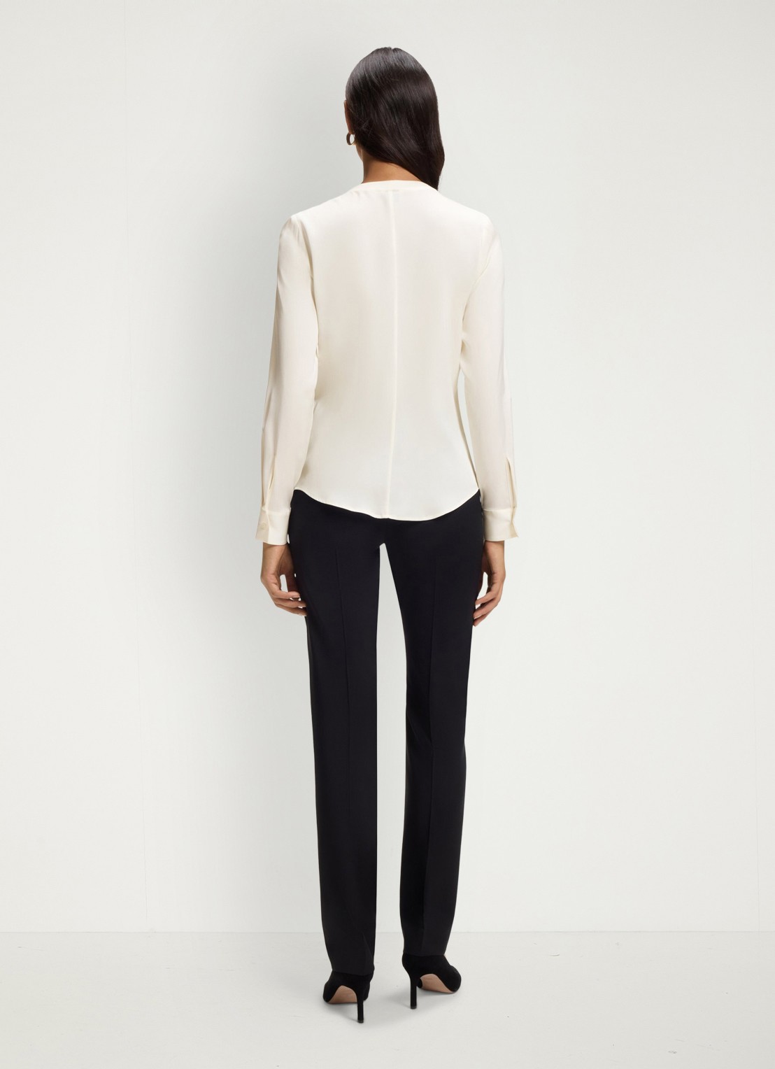 BOSS Blouse met plooien - achterkant 6 gebroken wit