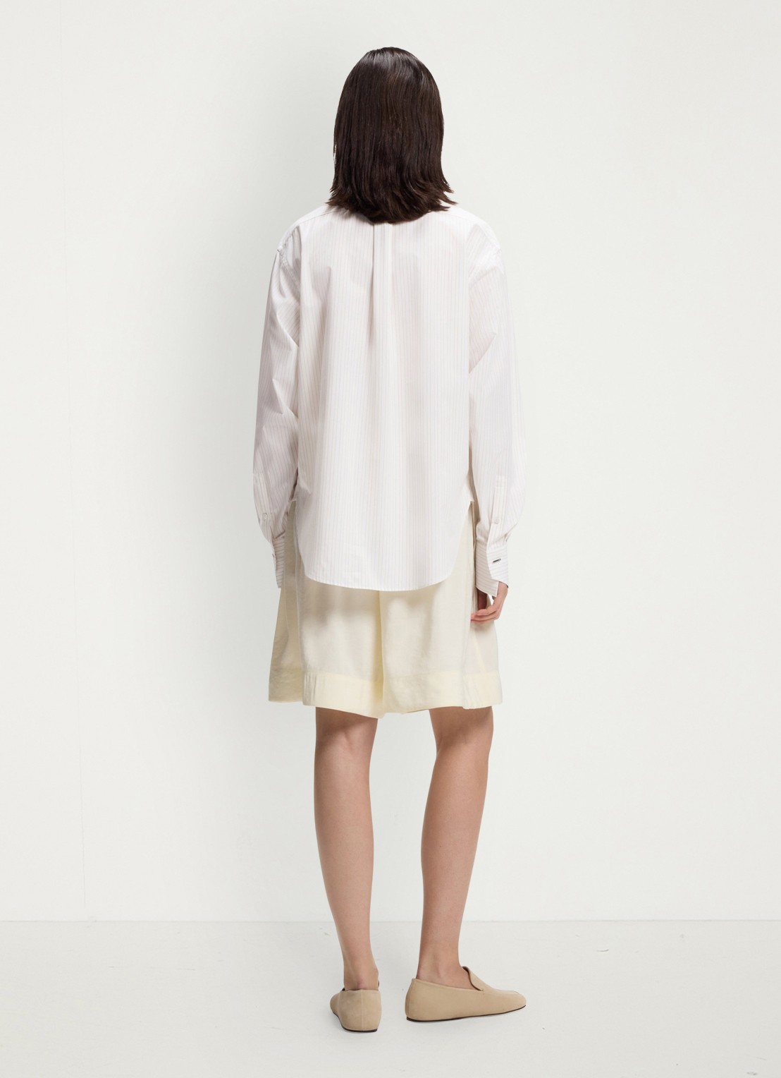 BOSS Blouse met streepprint - achterkant 2 wit