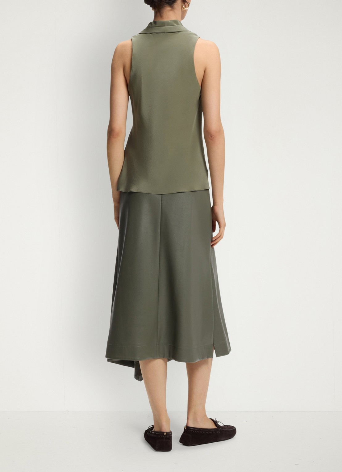 BOSS Blouse van zijde - achterkant 6 mosgroen