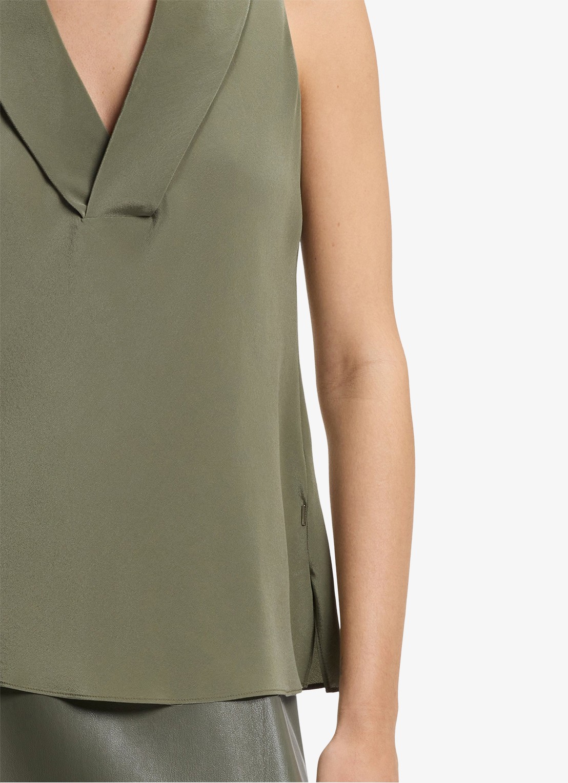 BOSS Blouse van zijde - detail 4 mosgroen