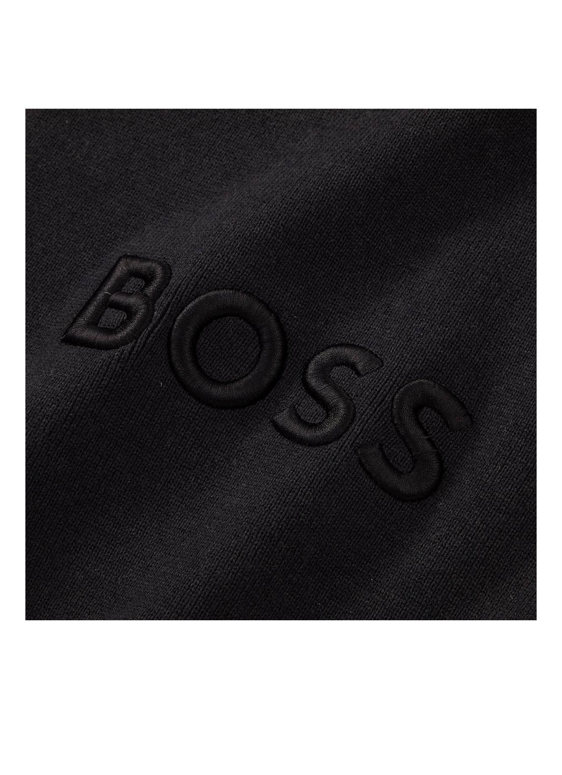 BOSS Bold plaid in katoenblend - 130 x 170 cm - achterkant 5 zwart