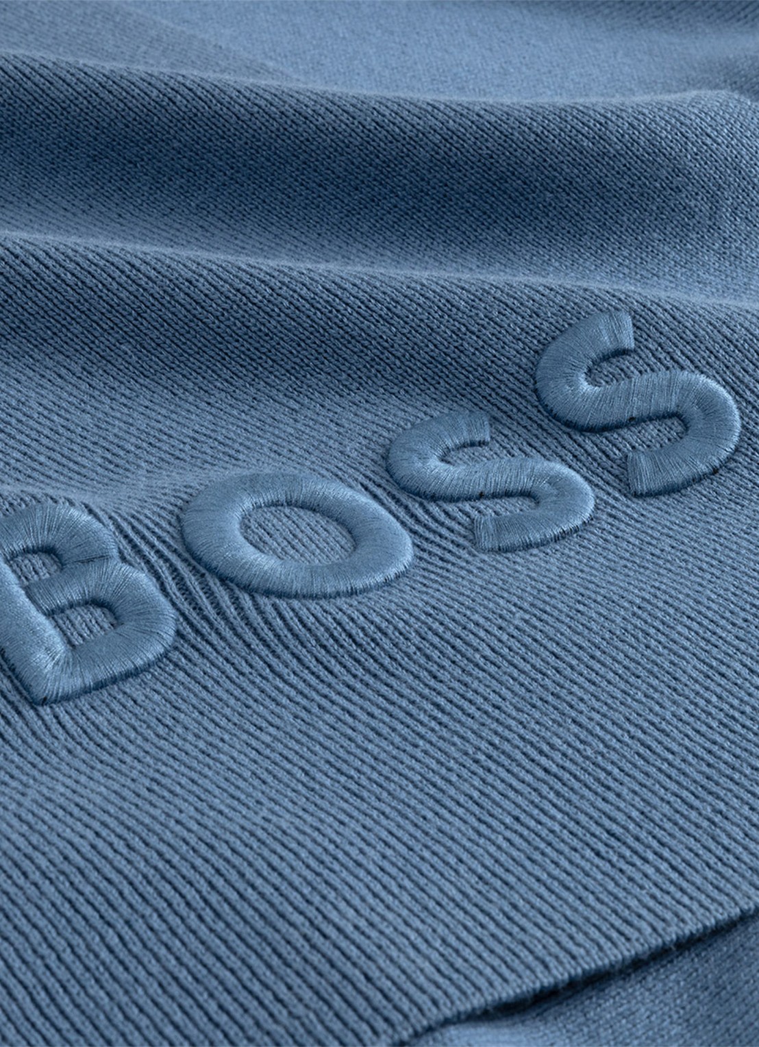 BOSS Bold plaid in katoenblend - 130 x 170 cm - voorkant 2 staalblauw