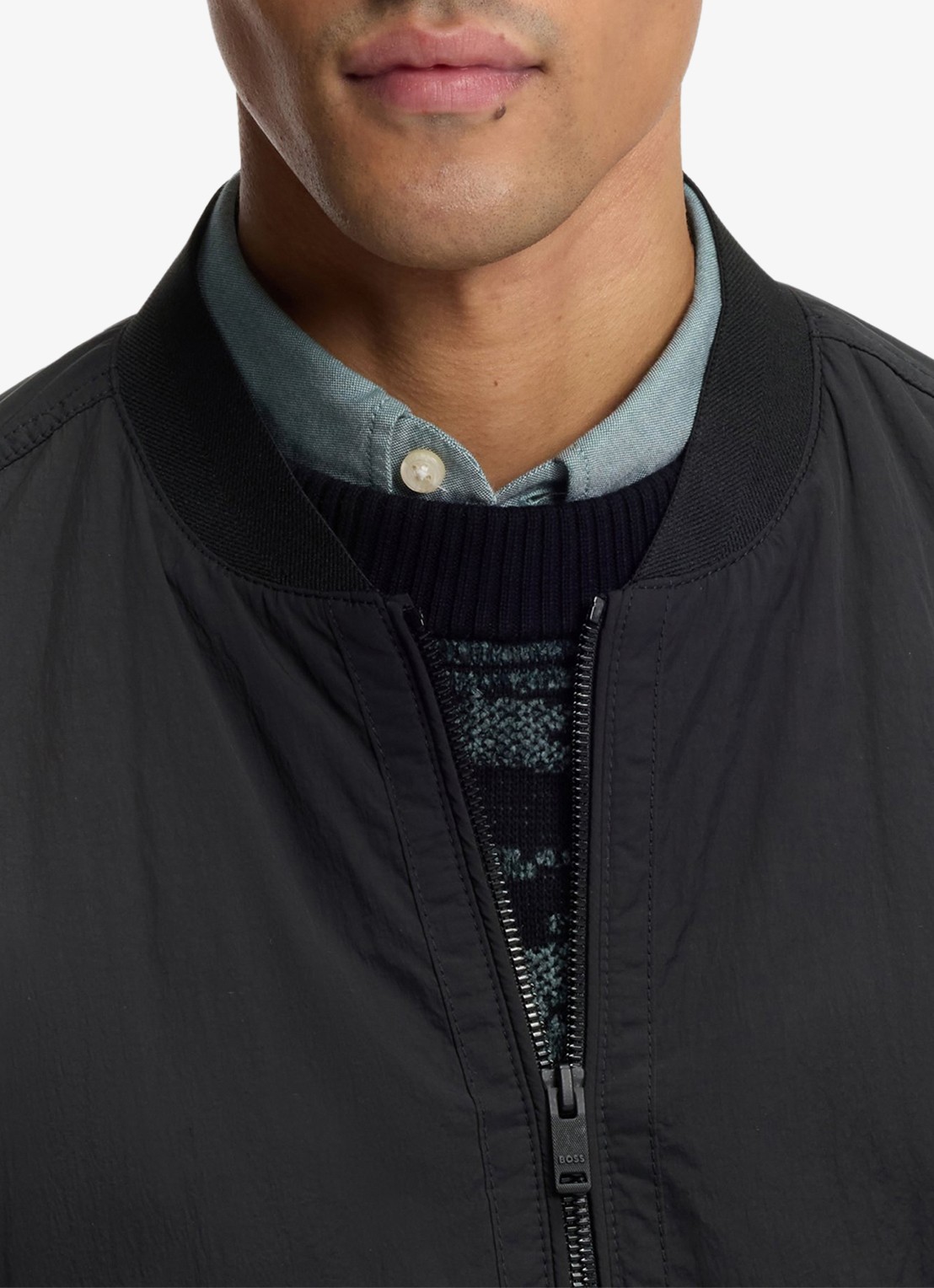 BOSS Bomber jack met logo - detail 5 zwart