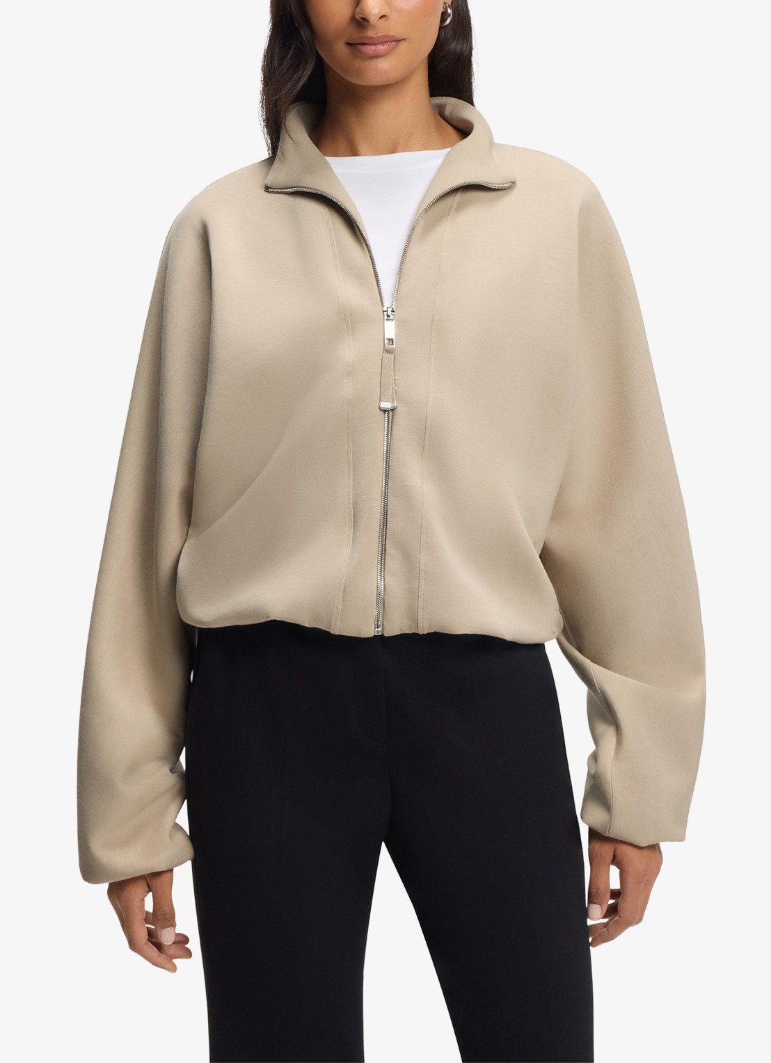 BOSS Bomberjack met opstaande kraag - detail 4 beige