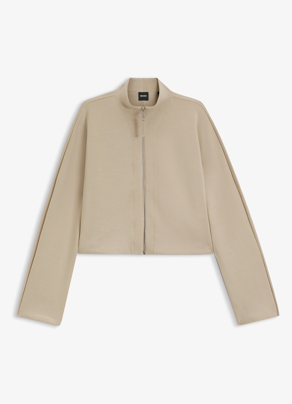 BOSS Bomberjack met opstaande kraag - voorkant 2 beige