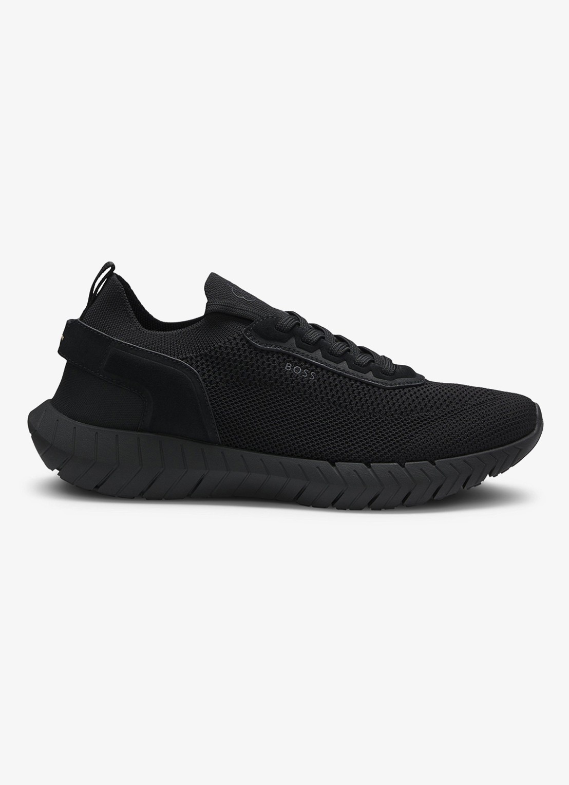 BOSS Boss-Motion sneaker met gebreid bovenwerk - voorkant zwart