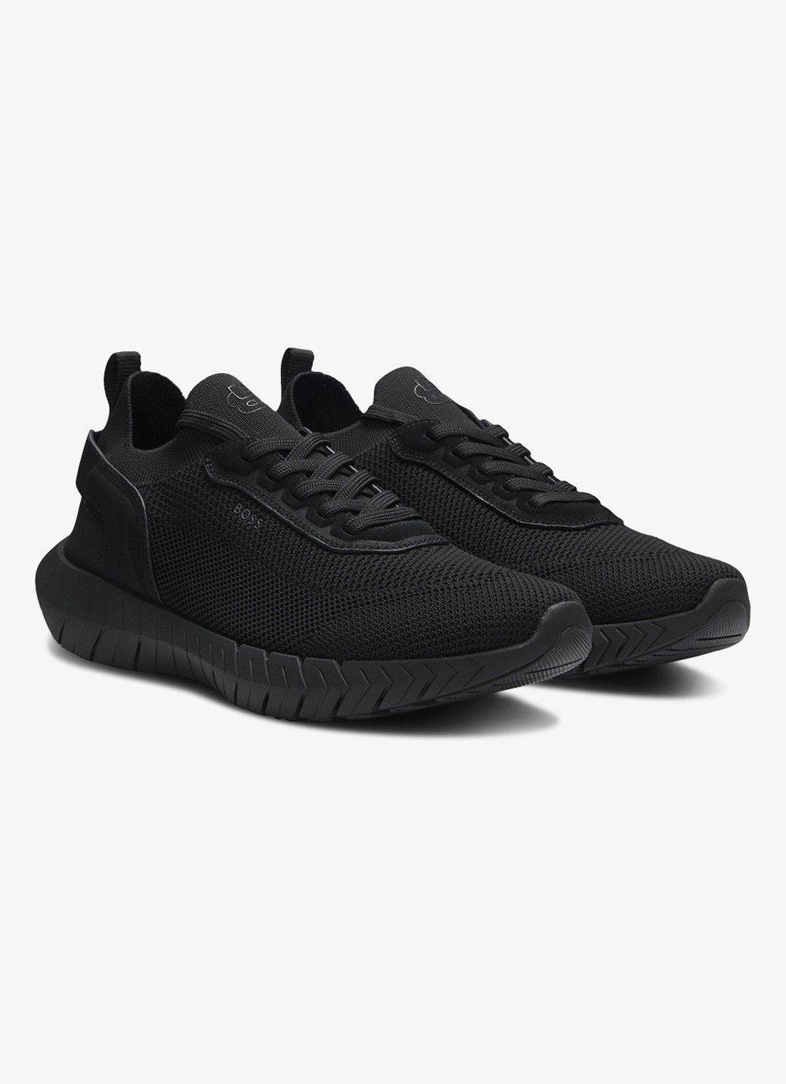 BOSS Boss-Motion sneaker met gebreid bovenwerk - voorkant 2 zwart