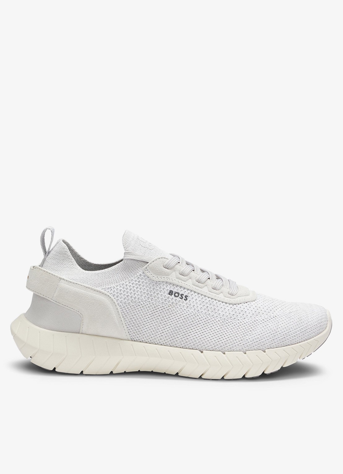 BOSS Boss-Motion sneaker met gebreid bovenwerk - voorkant 4 wit