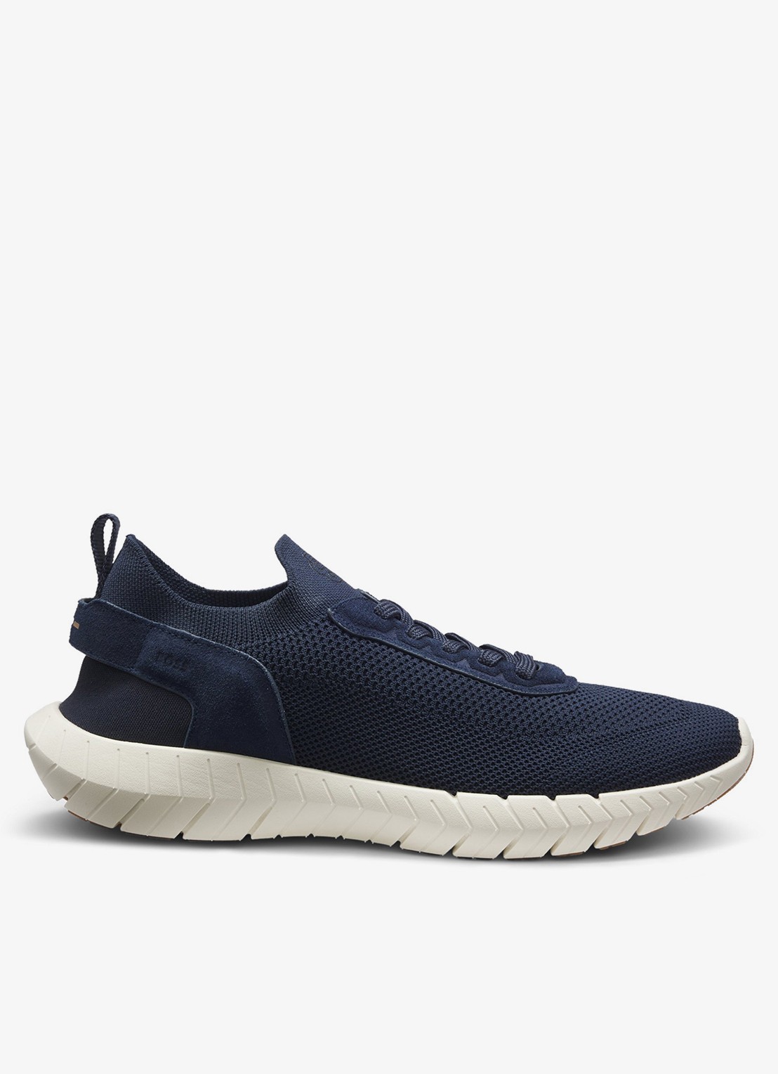 BOSS Boss-Motion sneaker met gebreid bovenwerk - voorkant donkerblauw
