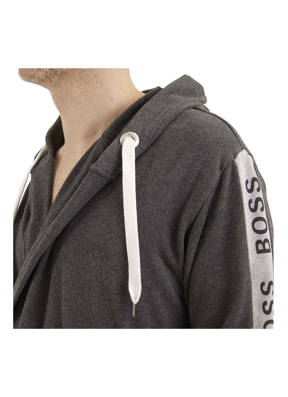 BOSS BOSS-SEN Charcoa     Bath robe - detail 3 grijs