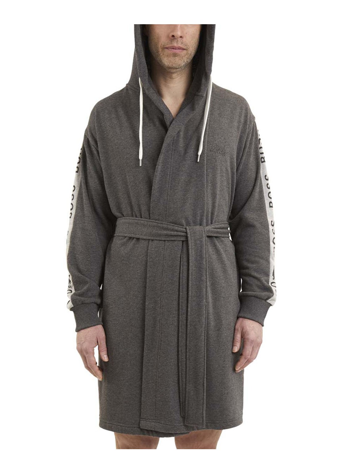 BOSS BOSS-SEN Charcoa     Bath robe - voorkant 2 grijs