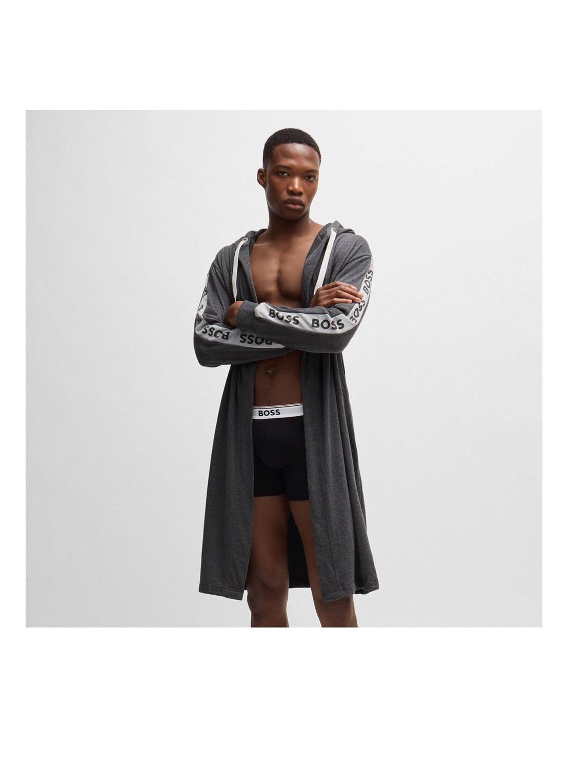 BOSS BOSS-SEN Charcoa     Bath robe - detail 4 antraciet