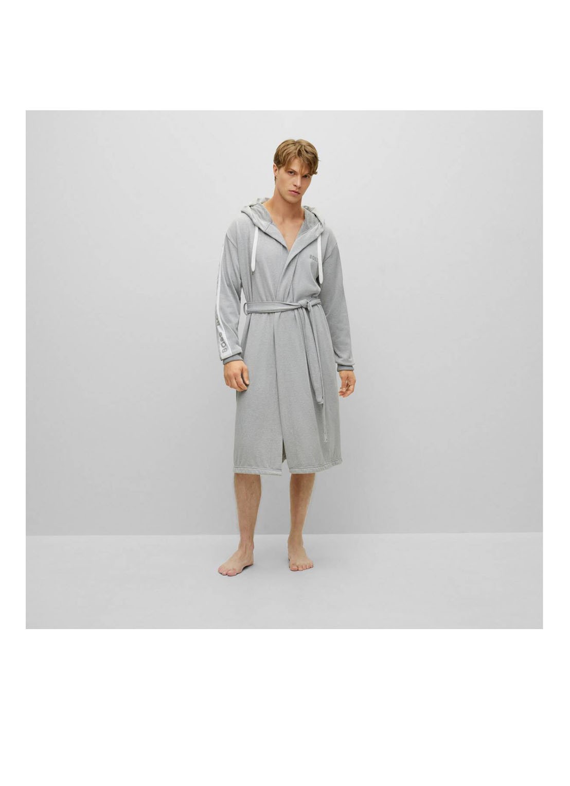 BOSS BOSS-SEN Charcoa     Bath robe - voorkant 4 grijsmele