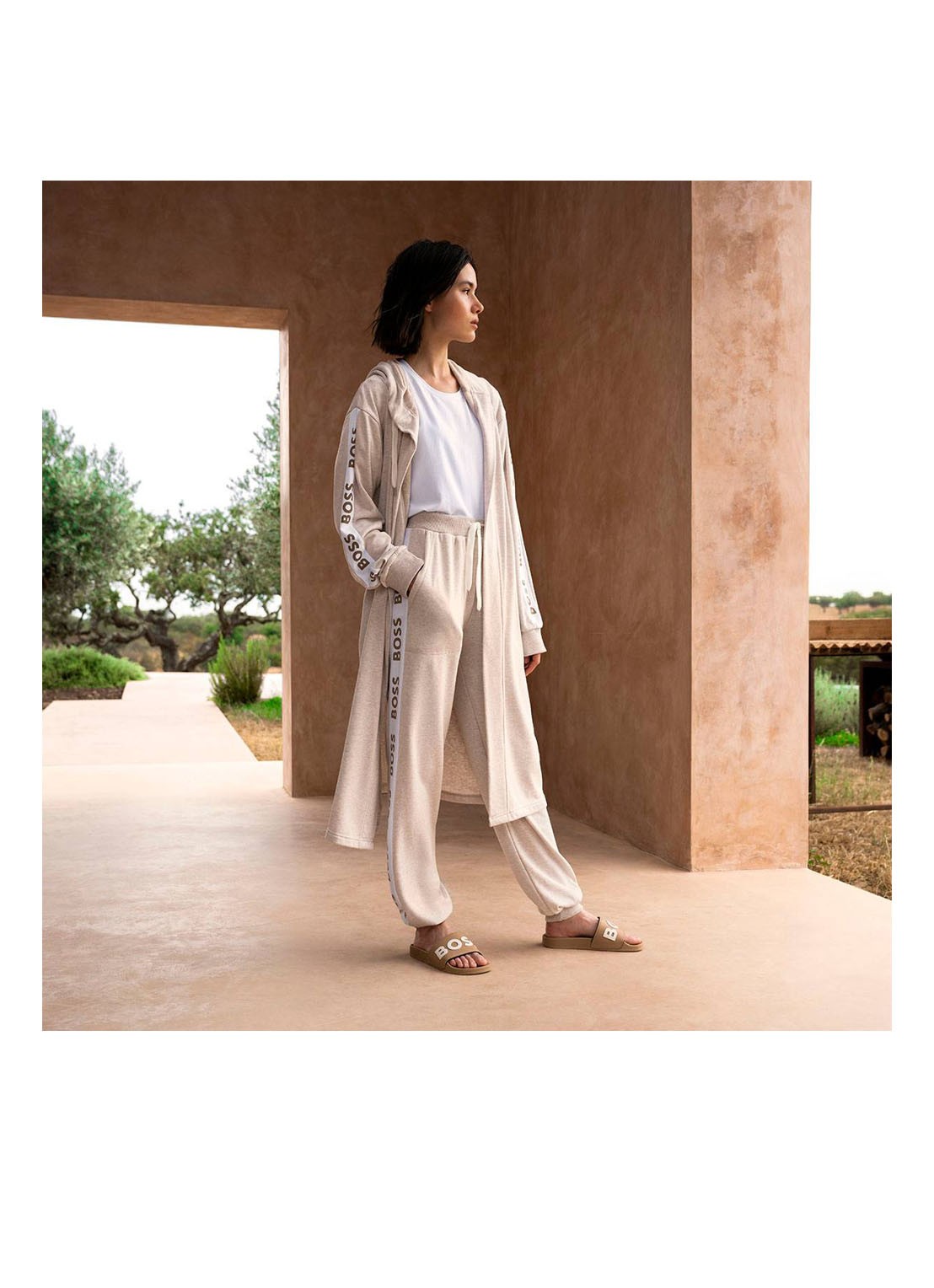 BOSS BOSS-SEN Charcoa     Bath robe - detail 4 donkerbeige